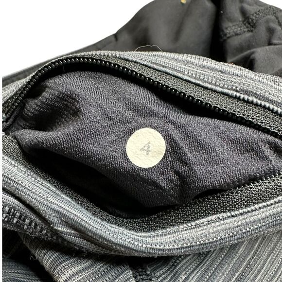 LULULEMON Women’s Cyber Stripe Deep Coal Black Run: Inspire Crop II (Mesh) Leggi - Picture 12 of 12